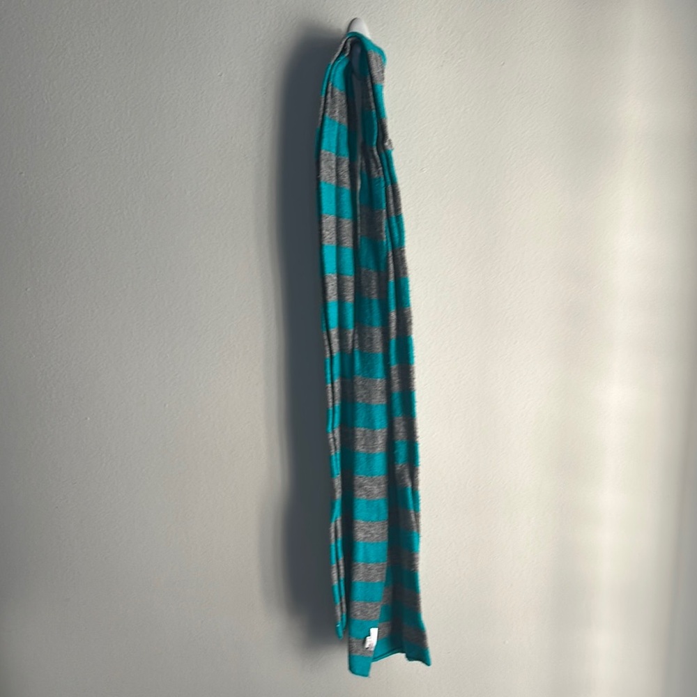 Xhilaration Teal and Gray Striped Scarf